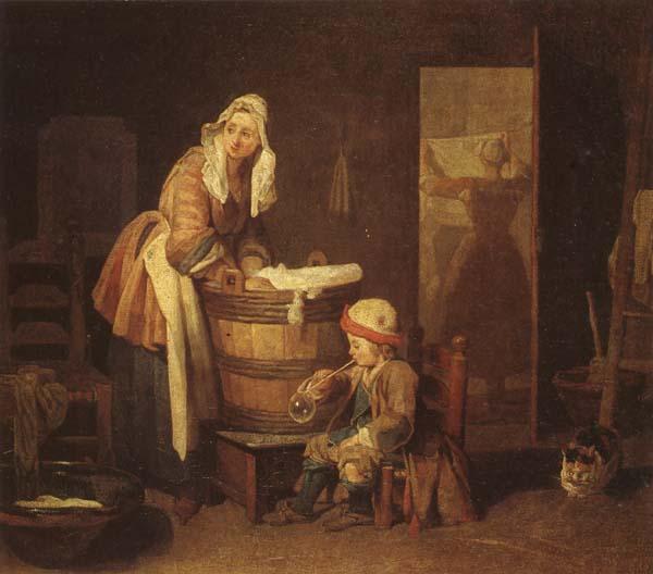 jean-Baptiste-Simeon Chardin The Washerwoman Sweden oil painting art